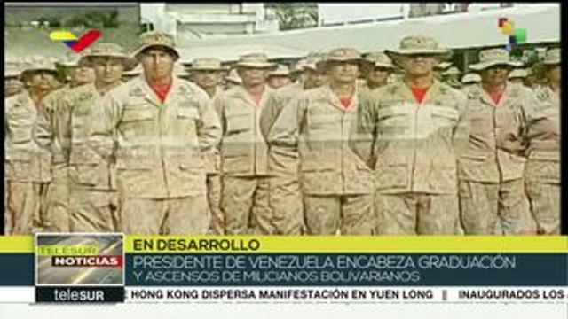 Nicolás Maduro encabeza la graduación y ascensos de milicianos