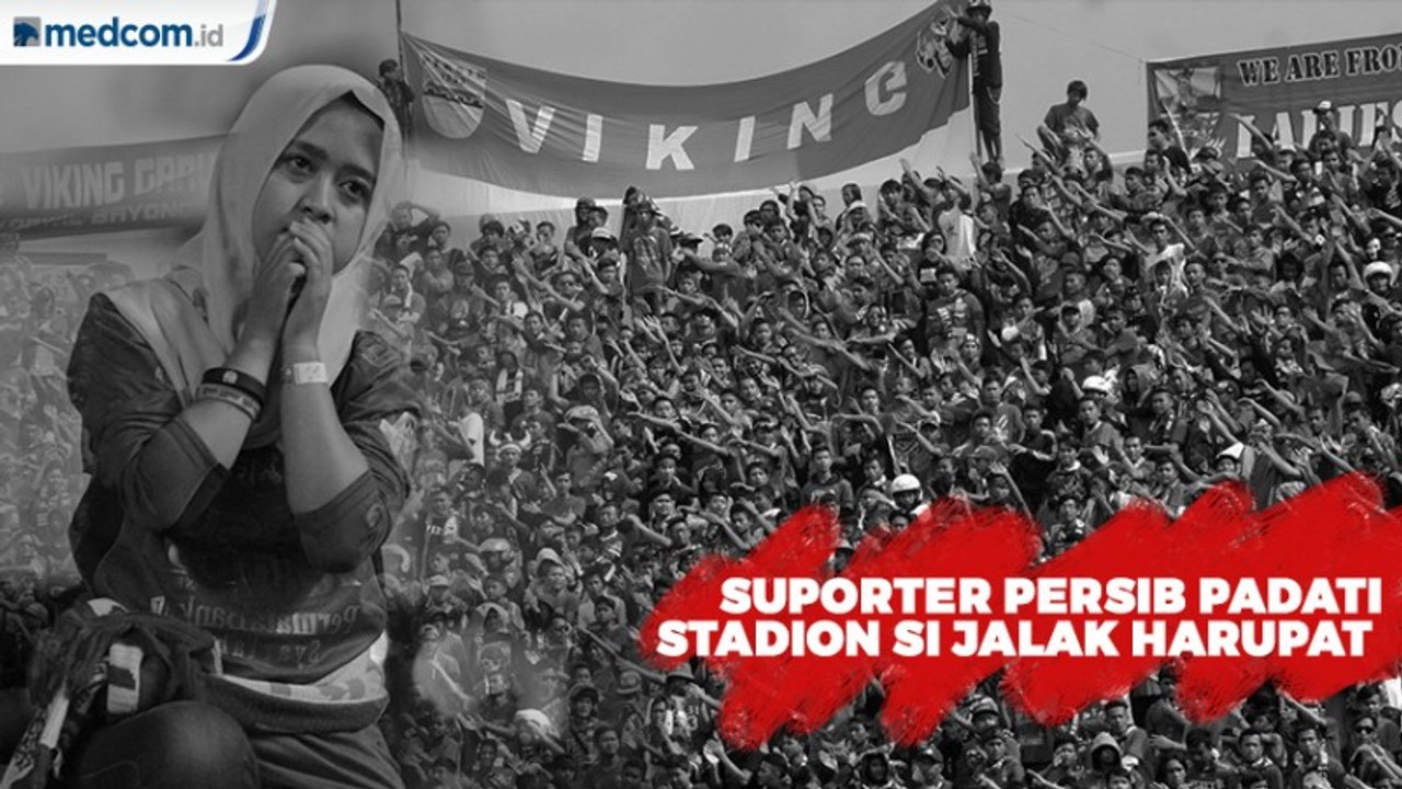 Suporter Persib padati Stadion Si Jalak Harupat
