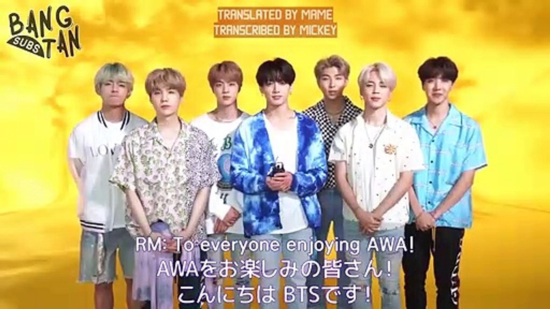 ENG] 190703 AWA - BTS' Message for their New Japanese Single