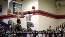 LeBron throwing down dunks at his son Bronny’s game! 27 July  2019