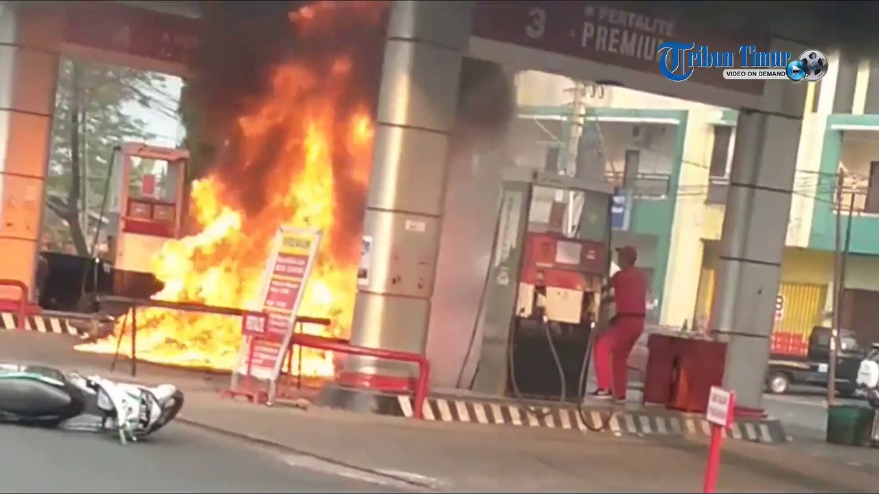Video Detik-detik Kebakaran SPBU Joyo Kusomo