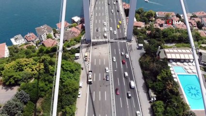 Trafiğe açılması beklenen FSM'de son çalışmalar havadan görüntülendi