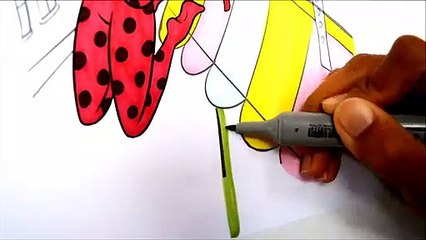 Learn Colors Videos For Children MIRACULOUS Lady Bug Hand Coloring Painting Videos