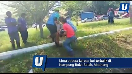 Lima cedera, kereta, lori terbalik