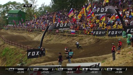 Adam Sterry vs Ikea Larranaga battle - MX2 Race 1 - MXGP of Czech Republic 2019