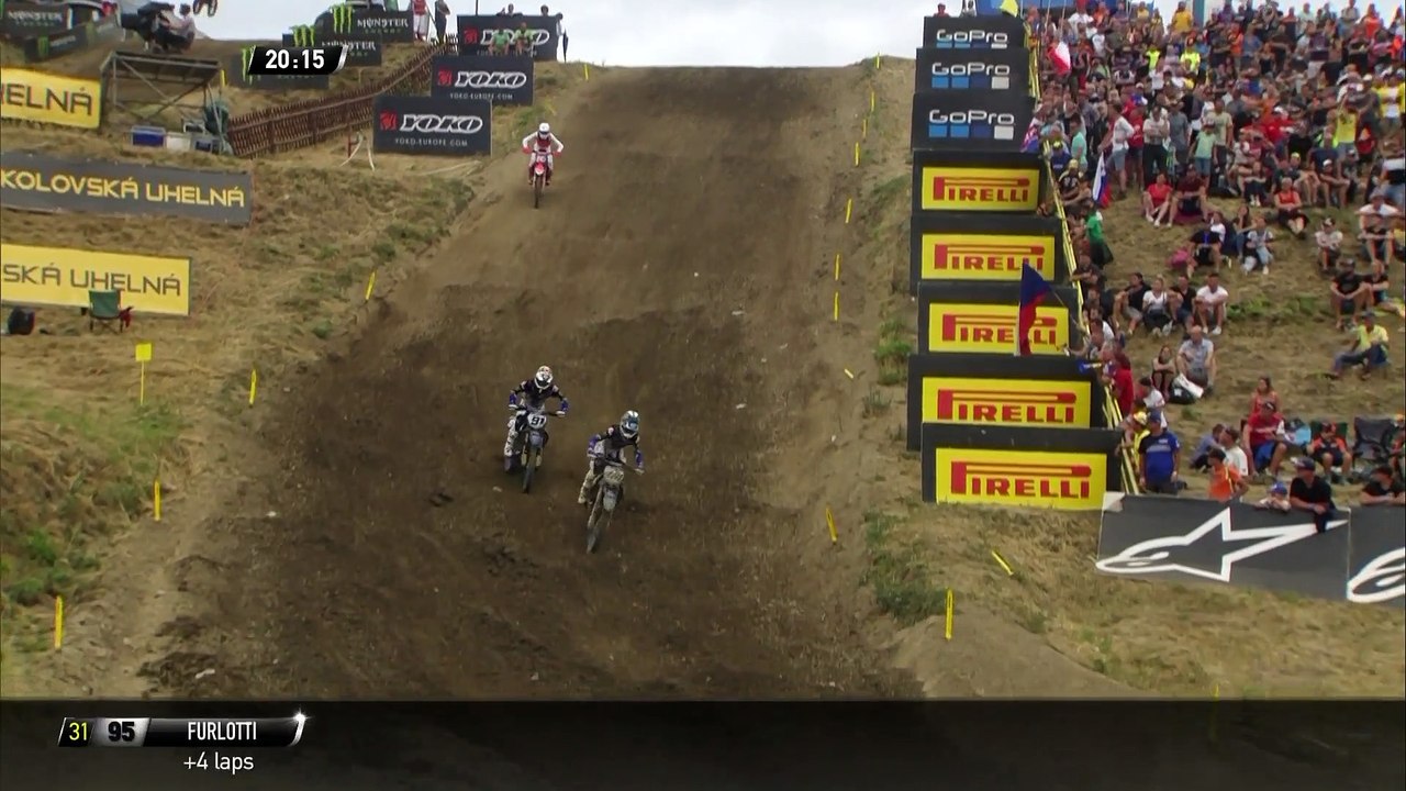 Romain Febvre passes Jeremy Seewer - MXGP Race 2 - MXGP of Czech Republic 2019