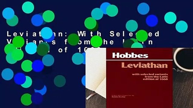Leviathan: With Selected Variants from the Latin Edition of 1668