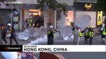شاهد: يوم آخر من الاشتباكات العنيفة بين المحتجين والشرطة في هونغ كونغ