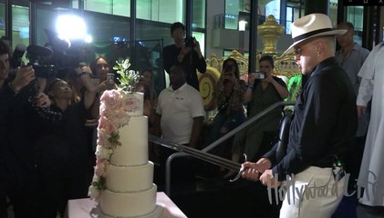 Jake Destorys Wedding Cake With Giant Sword