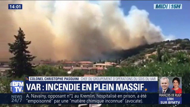 Incendie dans un massif du Var: les sapeurs-pompiers conseillent de rester dans les maisons en fermant les volets