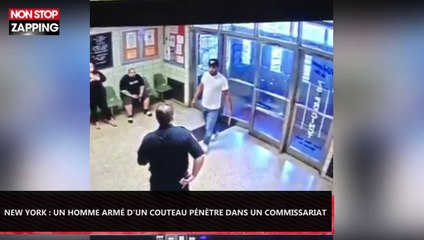 New York : Un homme armé d'un couteau pénètre dans un commissariat (Vidéo)