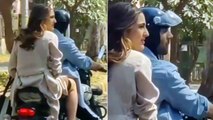 Sara Ali Khan's Adorable Reaction For Sitting Behind Kartik Aryan On The Bike And Getting Paid