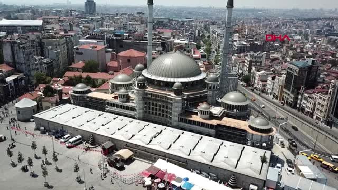 İSTANBUL-TAKSİM CAMİİ VE AKM İNŞAATINDAKİ SON DURUM HAVADAN GÖRÜNTÜLENDİ
