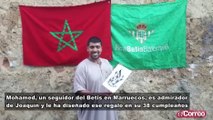 Mohamed, un seguidor del Betis en Marruecos, es admirador de Joaquín y le ha diseñado ese regalo en su 38 cumpleaños