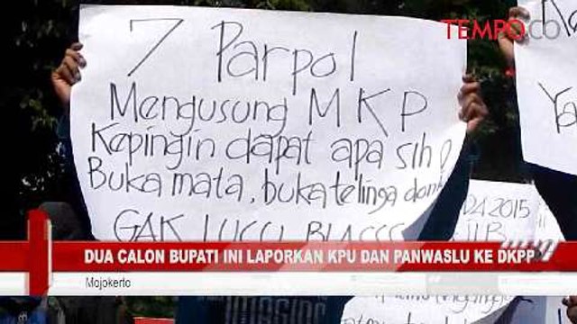 Dua Calon Bupati Ini Laporkan KPU ke DKPP