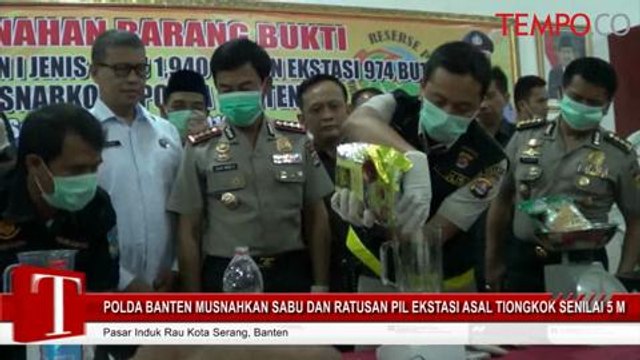 Polda Banten Musnahkan Sabu dan Ribuan Pil Ekstasi Asal Cina Senilai Rp 5 M