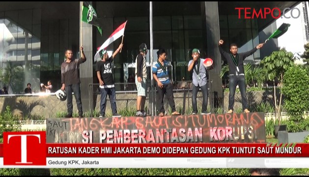 Demo Anarkistis HMI di KPK Tuntut Saut Mundur