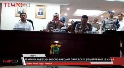 Penipuan Investasi bodong Pandawa Grup, Polisi Sita Rekening 12 Miliar Rupiah