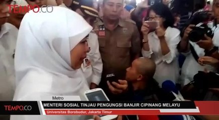 Menteri Sosial Tinjau Pengungsi Banjir Cipinang Melayu
