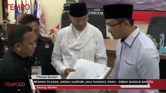 Menang Pilkada, Andhika Hazrumi Janji Rangkul Rano-Embay Bangun Banten