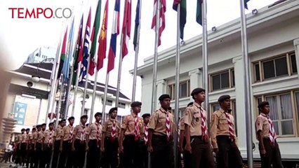 109 Bendera Dikibarkan dalam Peringatan KAA Ke-62