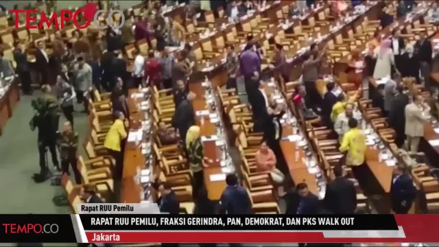 Rapat RUU Pemilu, Fraksi Gerindra, PAN, Demokrat, dan PKS Walk Out