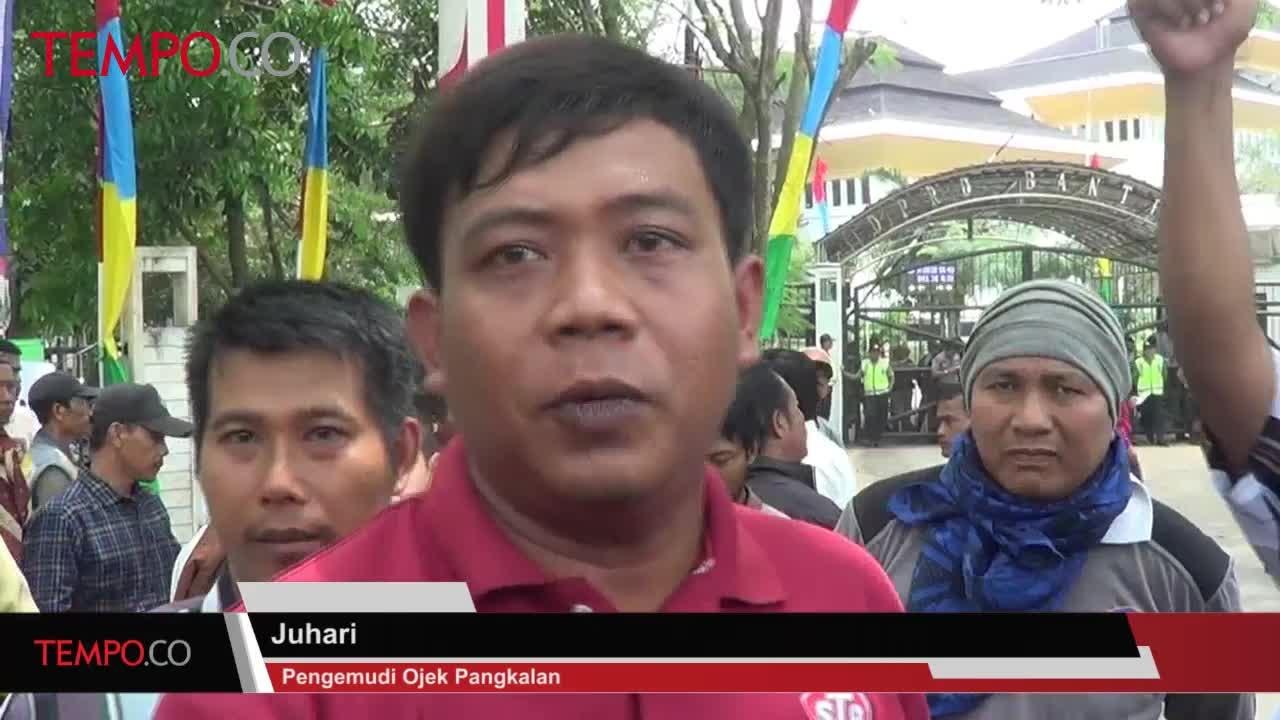 Ojek Pangkalan Sekota Serang Tuntut Ojek Online di Kota Serang Dibubarkan