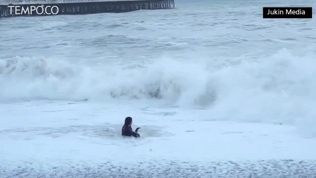 Dramatis, Wanita Ini Selamatkan Anjing dari Ganasnya Ombak