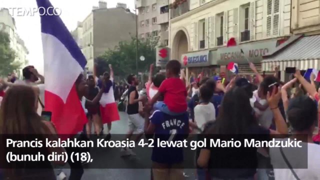 Juara Piala Dunia, Warga Prancis Luapkan Kegembiraan di Jalanan
