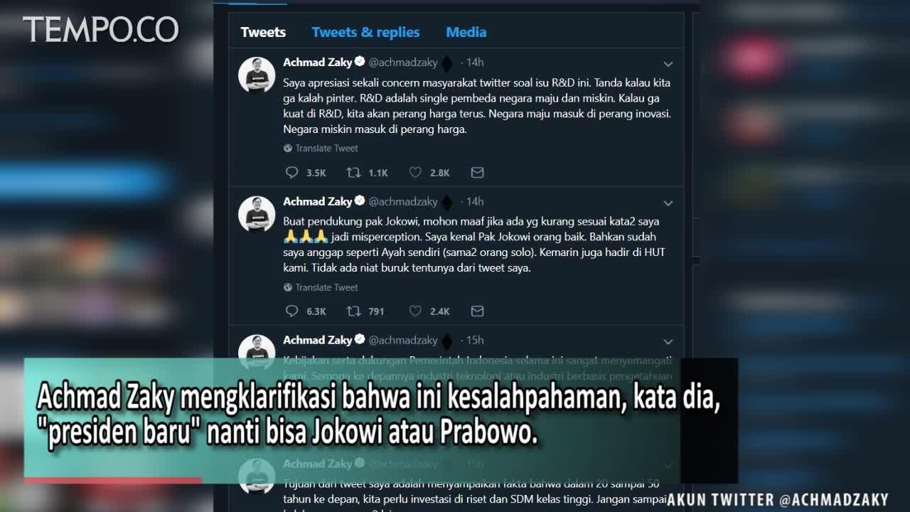 Uninstal Bukalapak, Achmad Zaky Klarifikasi tentang Presiden Baru