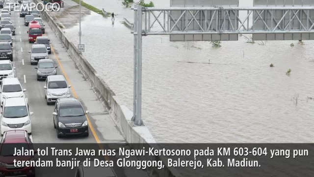 Luapan Sungai Madiun, Jalan tol Trans Jawa Ruas Ngawi-Kertosono Terendam Banjir