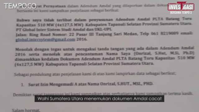 Investigasi: Waswas Listrik Batang Toru