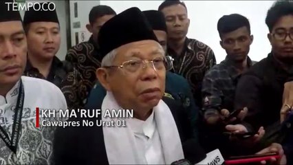 Ma'ruf Amin: Saya Ndak Ada Musuh, Semua Saudara