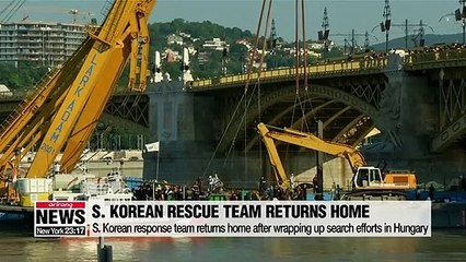 S. Korean emergency response team returns home after wrapping up rescue efforts in Budapest