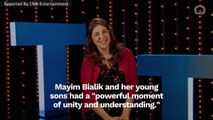 Mayim Bialik Talks About Her Sons Powerful Message Against Hate