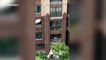 Kind-hearted people use duvets to catch boy falling from fifth-floor balcony in China