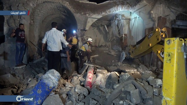 قتلى وجرحى بقصف جوي لميليشيا أسد على معرة النعمان في إدلب - سوريا