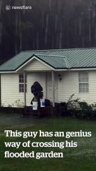 How to walk through a flooded yard