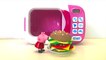 DIY Play-[4K] Doh Learn Make Ham Cheese Burger Microwave Hamburger Toy Soda