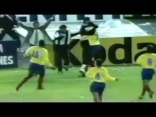 Viendo el 5 - 0 con Sergio Goycochea