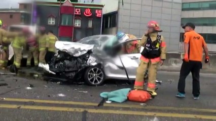 서울 영동대교서 중앙선 침범 사고...6명 중·경상 / YTN