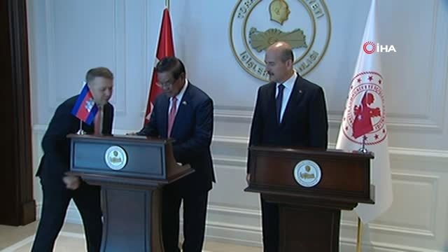 İçişleri Bakanı Soylu, Kamboçya Başbakan Yardımcısı ve İçişleri Bakanı Samdech Krolahom Sar Kheng'i...