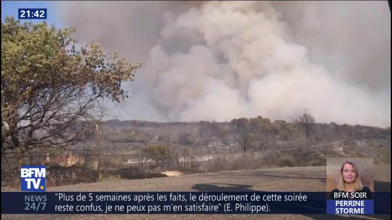 Incendie dans le Gard: le vent complique l’intervention des pompiers