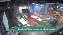 Bateria de iPhone explode em loja de reparos