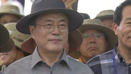 저도 방문 문 대통령, '이순신 장군' 또 언급..."옥포해전 승리의 바다" / YTN