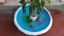 DIY - CREATIVE CEMENT IDEAS with SWIMMING BUOYS - Garden Decoration with Domestic Plant Pots and Fish Tank