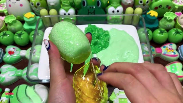 GREEN SLIME || Mixing Random Things Into Glossy Slime || Satisfying Slime s ||