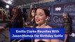 Jason Momoa Poses With Emilia Clarke