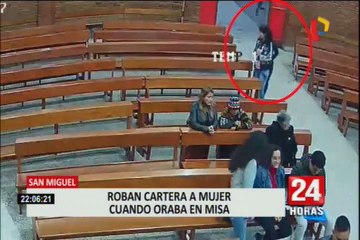 San Miguel: delincuentes roban una cartera al interior de una Iglesia