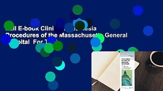 Full E-book Clinical Anesthesia Procedures of the Massachusetts General Hospital  For Trial